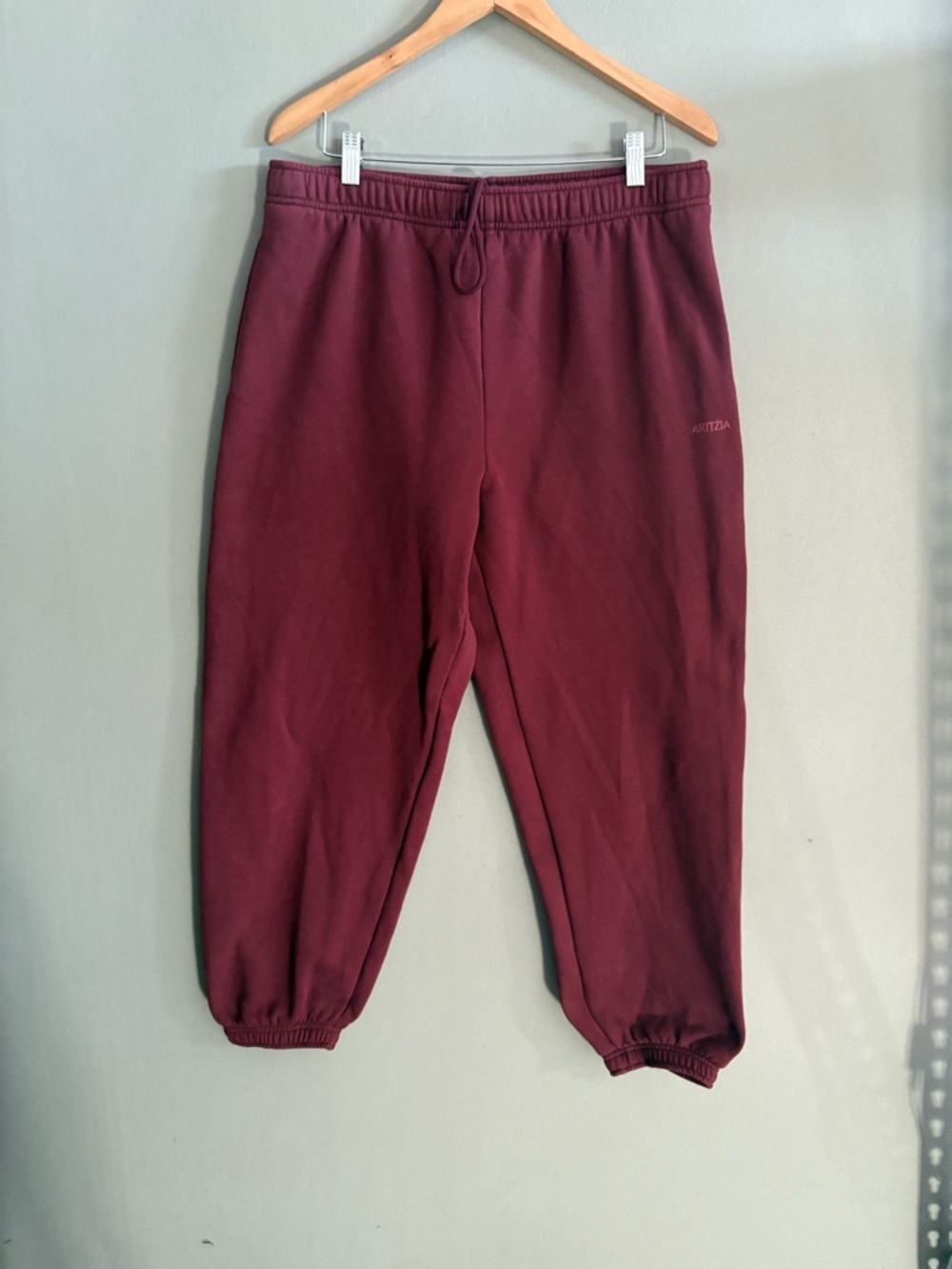 Aritzia Sweatpants Women’s Cozy Sweatfleece Mega Fit Joggers Size L Burgundy